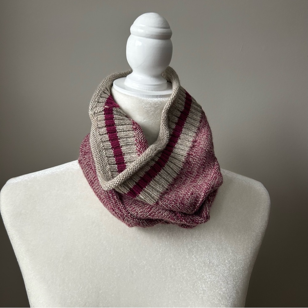 Roots Kids Knit Neck Warmer Scarf  Pink and Cream